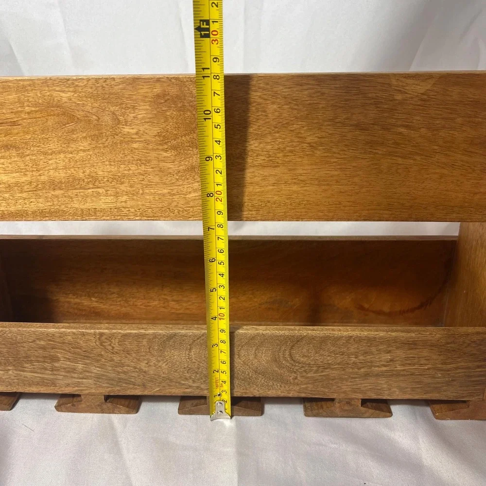 Vintage Wood Wall Mount Wine Glass Rack Stemware Holder Bar Shelf Rustic Decor